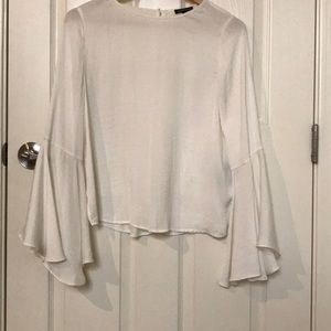 Silky bell sleeve blouse